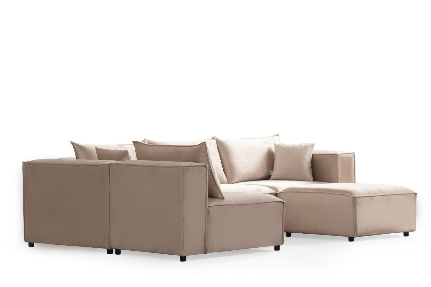 Canapé ELEGANCE Velours Modulable 4+1 Pouf